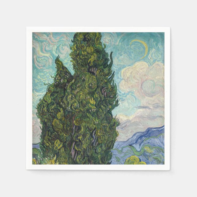 Vincent van Gogh - Cypresses Serviette (Vorderseite)