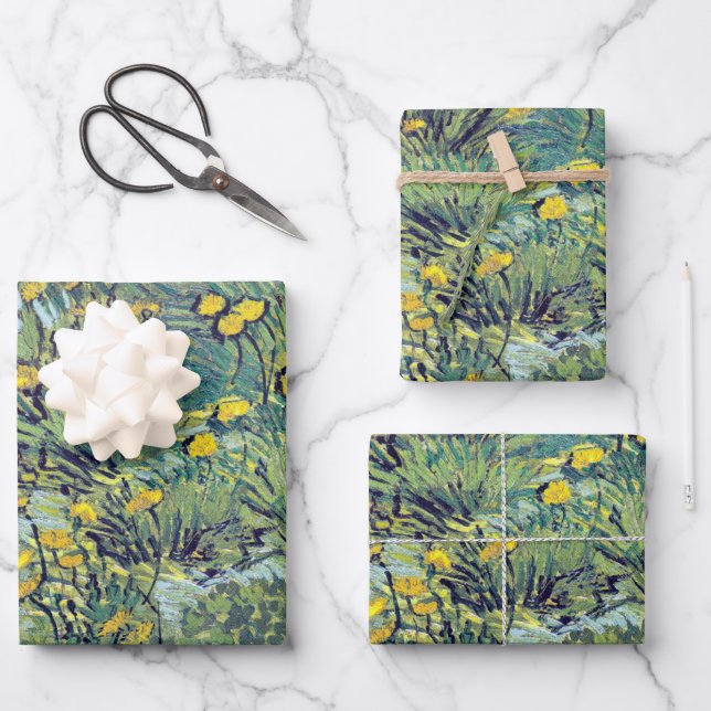 Vincent van Gogh Dandelion Poster Geschenkpapier Set (Vorderseite)
