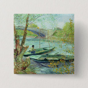 Vincent van Gogh  , das im Früjahr fischt Button