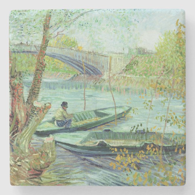 Vincent van Gogh |, das im Früjahr fischt Steinuntersetzer (Vorderseite)