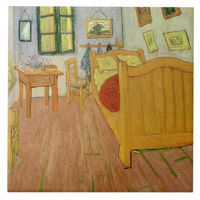 Vincent van Gogh | das Schlafzimmer, 1888 Fliese (Vorderseite)