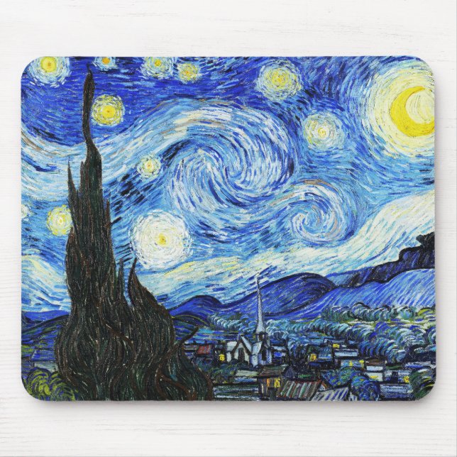 Vincent Van Gogh, Das Sternennacht-Gemälde Mousepad (Vorne)