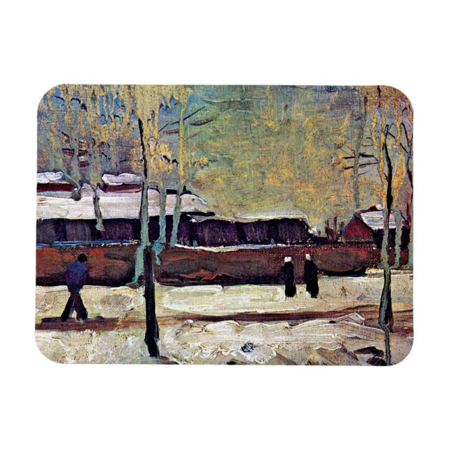 Vincent Van Gogh - Der alte Bahnhof in Eindhoven Magnet (Horizontal)