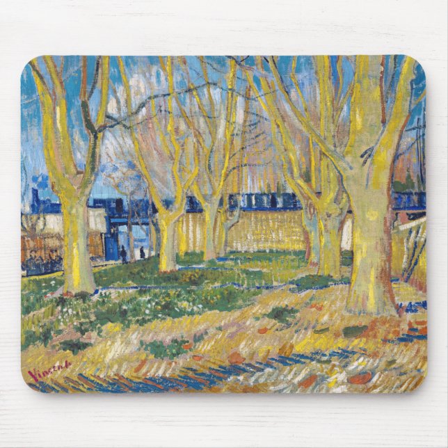 Vincent van Gogh - Der blaue Zug Mousepad (Vorne)