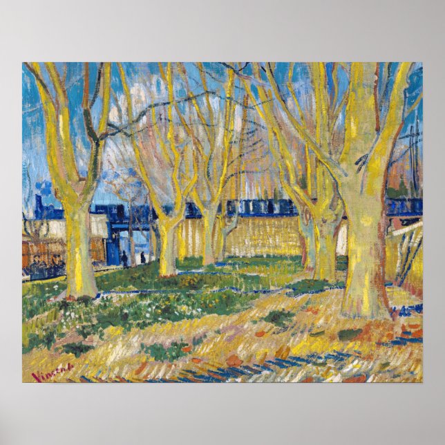 Vincent van Gogh - Der blaue Zug Poster (Vorne)