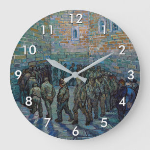 Vincent van Gogh - Der Hof des Gefängnisses Große Wanduhr