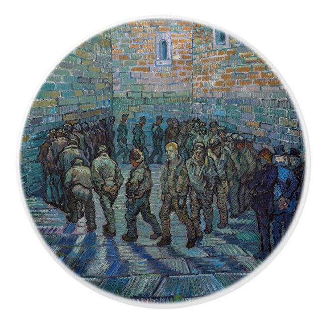 Vincent van Gogh - Der Hof des Gefängnisses Keramikknauf (Vorderseite)