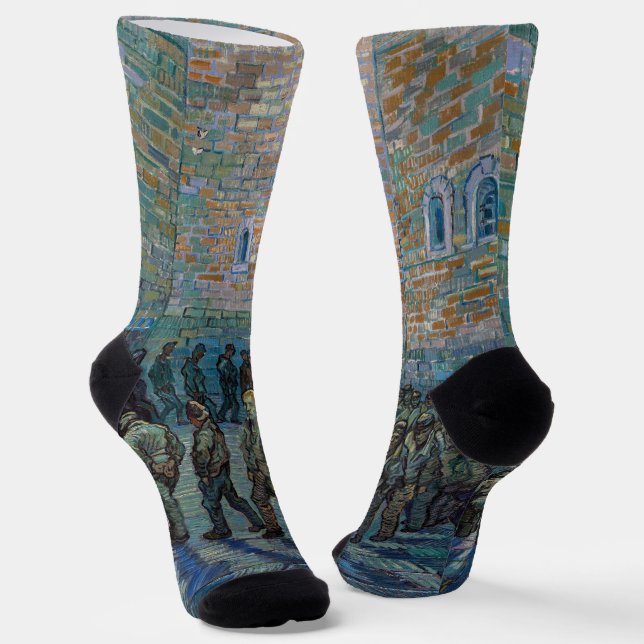 Vincent van Gogh - Der Hof des Gefängnisses Socken (Gewinkelt)
