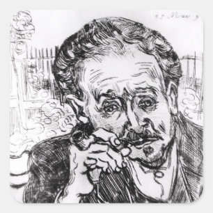 Vincent van Gogh   Der Mann mit der Rohrleitung Quadratischer Aufkleber