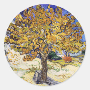 Vincent van Gogh - Der Maulbeerbaum Runder Aufkleber