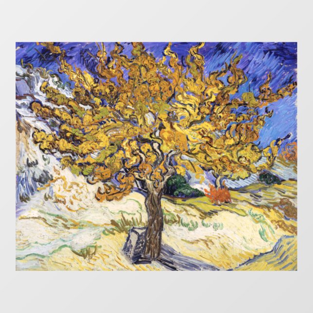 Vincent van Gogh - Der Mulberry-Baum Fensteraufkleber (Blatt)