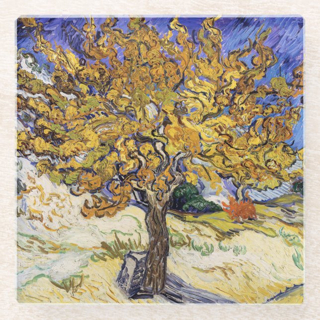 Vincent van Gogh - Der Mulberry-Baum Glasuntersetzer (Vorderseite)