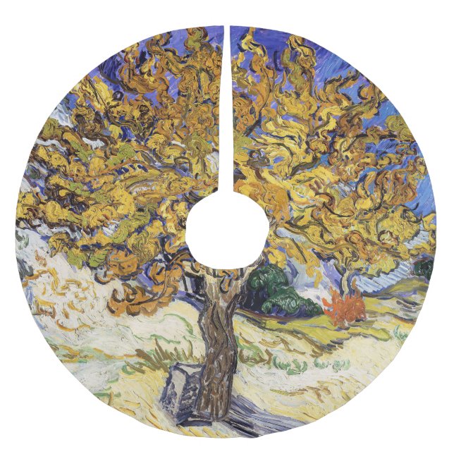 Vincent van Gogh - Der Mulberry-Baum Polyester Weihnachtsbaumdecke (Vorderseite)