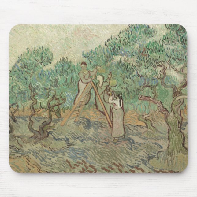 Vincent van Gogh | der olivgrüne Obstgarten Mousepad (Vorne)
