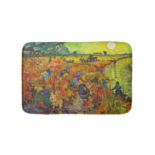 Vincent van Gogh - Der rote Weinberg Badematte