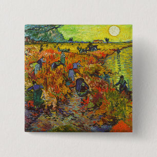 Vincent van Gogh - Der rote Weinberg Button