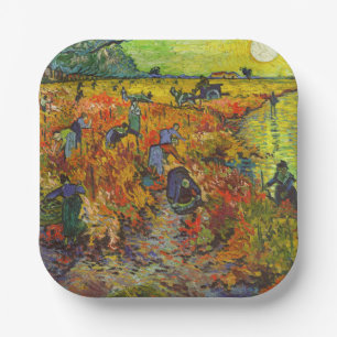 Vincent van Gogh - Der rote Weinberg Pappteller