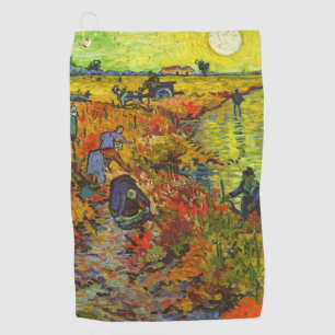 Vincent van Gogh - Der rote Weingarten Golfhandtuch