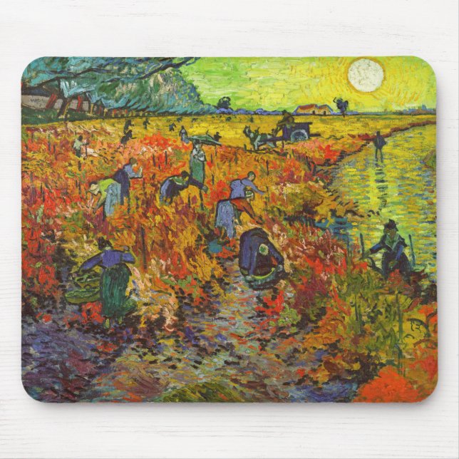Vincent van Gogh - Der rote Weingarten Mousepad (Vorne)