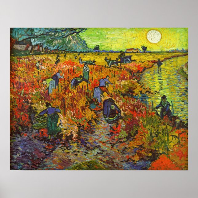 Vincent van Gogh - Der rote Weingarten Poster (Vorne)