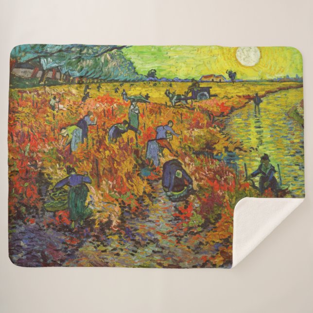 Vincent van Gogh - Der rote Weingarten Sherpadecke (Vorderseite (Horizontal))