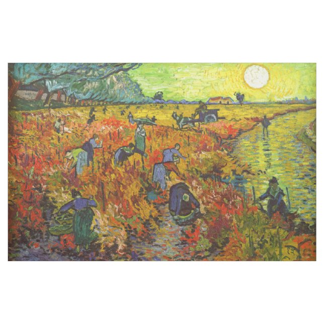Vincent van Gogh - Der rote Weingarten Stoff (Yard (91,4 cm))
