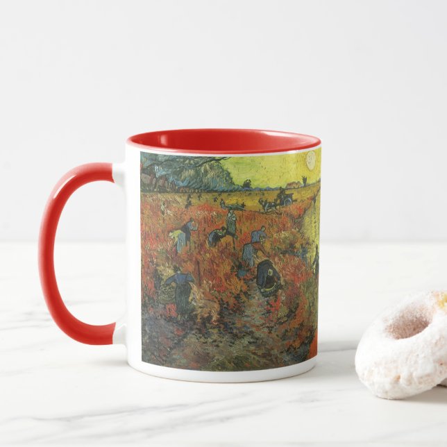 Vincent van Gogh - Der rote Weingarten Tasse (Mit Donut)