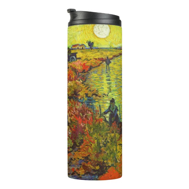 Vincent van Gogh - Der rote Weingarten Thermosbecher (Nach rechts gedreht)