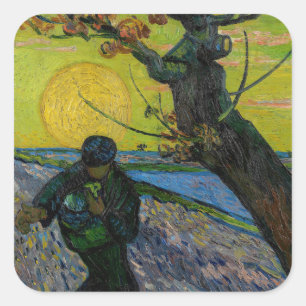 Vincent van Gogh - Der Sämann Quadratischer Aufkleber