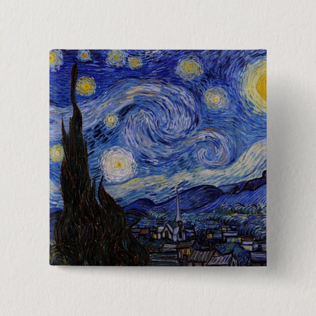 Vincent Van Gogh - Der Sternen Nacht Button (Vorderseite)