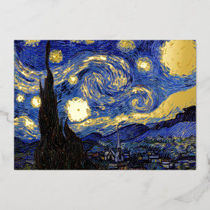 Vincent Van Gogh - Der Sternenhimmel Folien Feiertagskarte