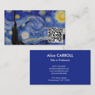 Vincent Van Gogh - Der Sternenhimmel - QR Code Visitenkarte