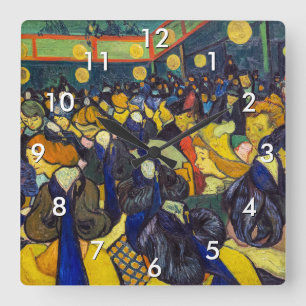 Vincent van Gogh - Der Tanzsaal in Arles Quadratische Wanduhr