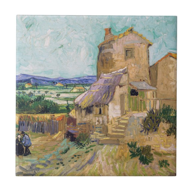 Vincent van Gogh - Die alte Mühle Fliese (Vorderseite)