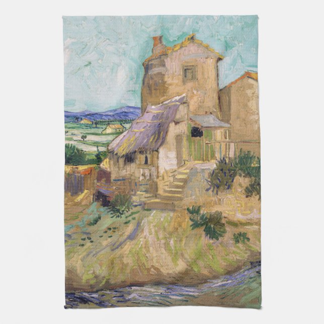Vincent van Gogh - Die alte Mühle Geschirrtuch (Vertikal)