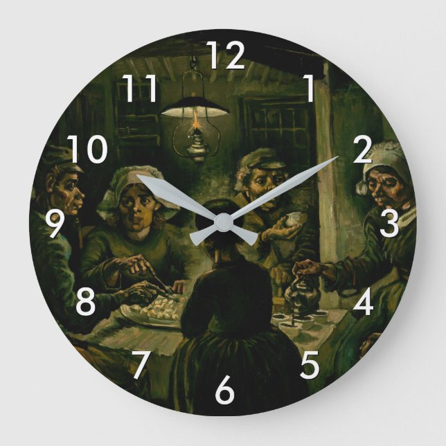 Vincent van Gogh - Die Kartoffelessen Große Wanduhr (Vorderseite)