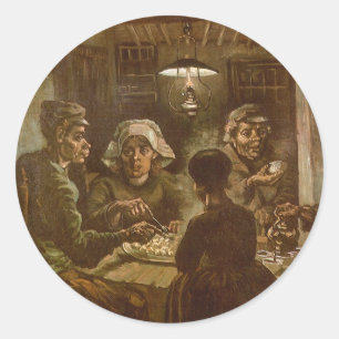 Vincent van Gogh - Die Kartoffelessen Runder Aufkleber