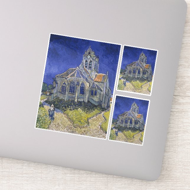Vincent Van Gogh, Die Kirche in Auvers Aufkleber (Detail)