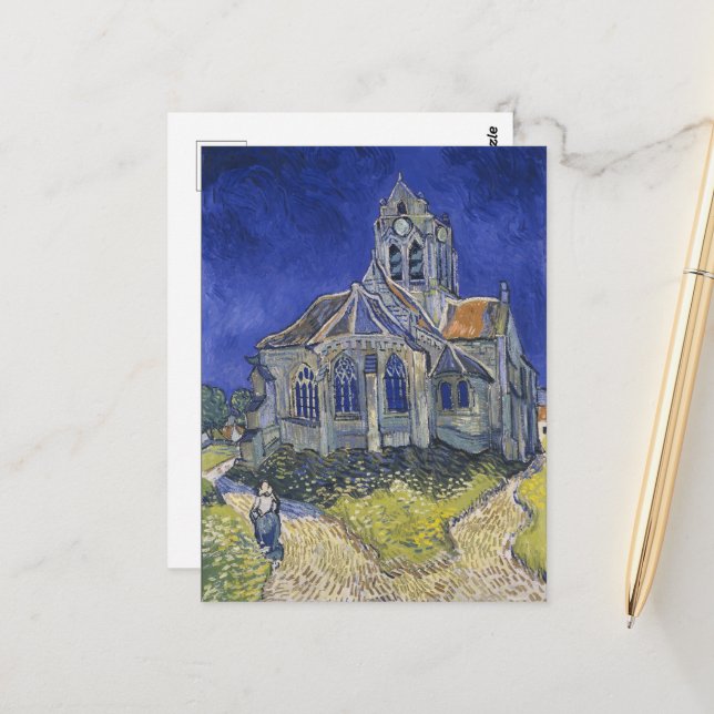 Vincent Van Gogh, Die Kirche in Auvers Postkarte (Vorderseite/Rückseite Beispiel)