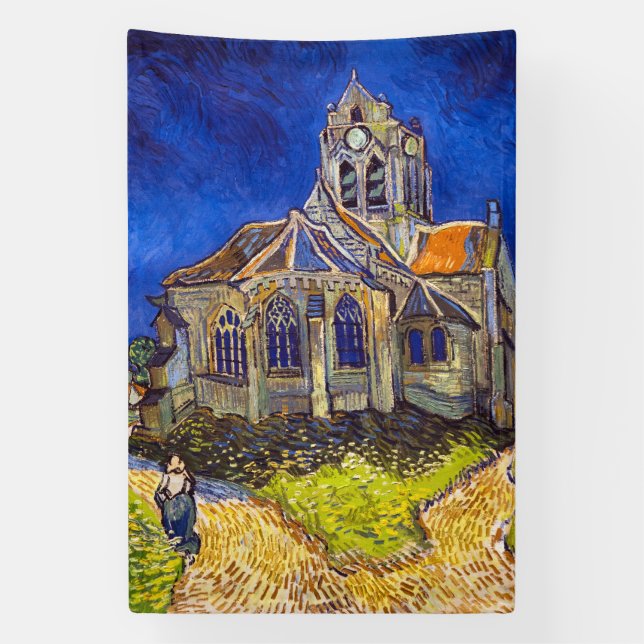 Vincent van Gogh - Die Kirche von Auvers Banner (Vertikal)