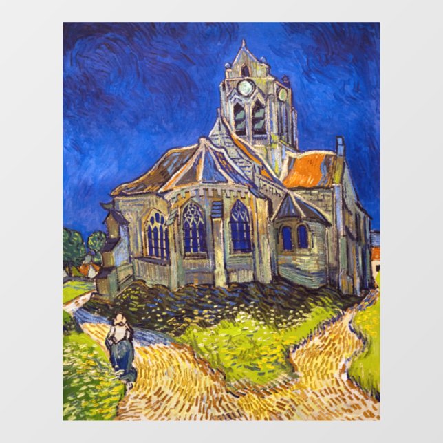 Vincent van Gogh - Die Kirche von Auvers Fensteraufkleber (Blatt)