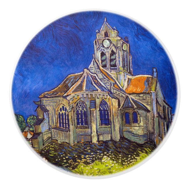 Vincent van Gogh - Die Kirche von Auvers Keramikknauf (Vorderseite)