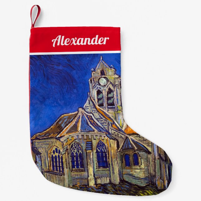 Vincent van Gogh - Die Kirche von Auvers Kleiner Weihnachtsstrumpf (Vorderseite)