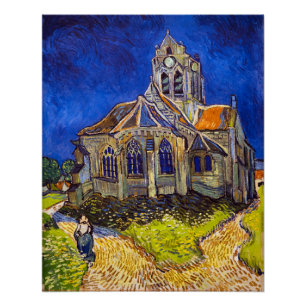 Vincent van Gogh - Die Kirche von Auvers Poster