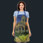 Vincent van Gogh - Die Kirche von Auvers Schürze<br><div class="desc">Die Kirche von Auvers (1890) von Vincent van Gogh ist ein Vintager Post-Impressionismus feiner Kunst architektonische religiöse Malerei. Eine Frau, die auf einem Weg zur Dorfkapelle spaziert, mit schönen Buntglasfenstern. Eine Szene der Alltagsarchitektur. Über den Künstler: Vincent Willem van Gogh (1853-1890) war ein postimpressionistischer Maler, dessen Werk besonders für seine...</div>