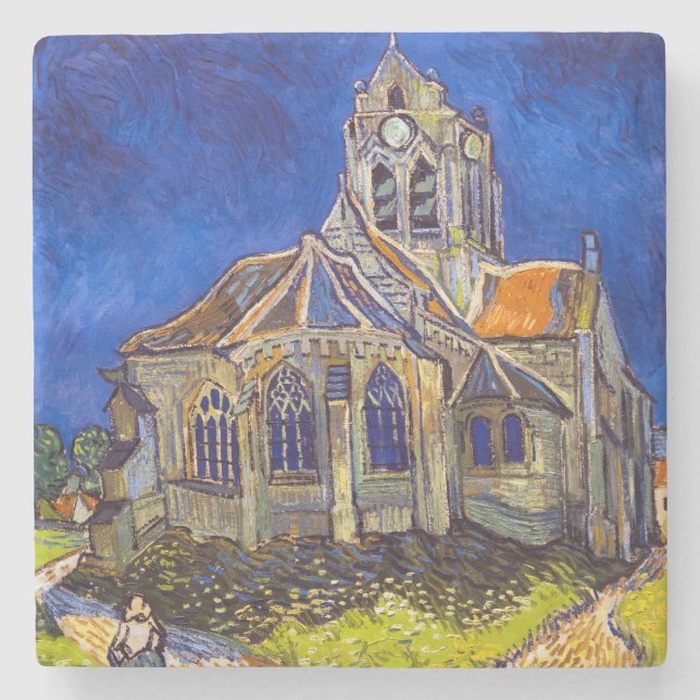 Vincent van Gogh - Die Kirche von Auvers Steinuntersetzer (Vorderseite)