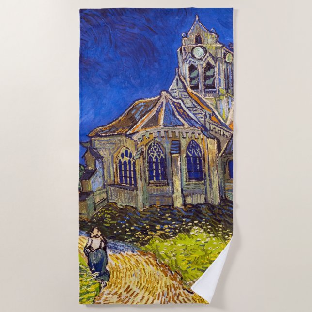 Vincent van Gogh - Die Kirche von Auvers Strandtuch (Vorderseite)