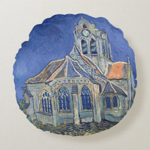 Vincent van Gogh   Die Kirche von Auvers-sur-Oise Rundes Kissen