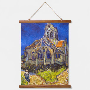 Vincent van Gogh - Die Kirche von Auvers Wandteppich Mit Holzrahmen