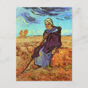 Vincent Van Gogh - Die Schäferin (nach Millet) Postkarte